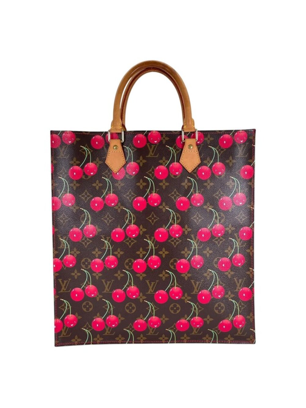 Louis Vuitton Monogram Cherry Sac Plat Handbag Canvas Multicolor